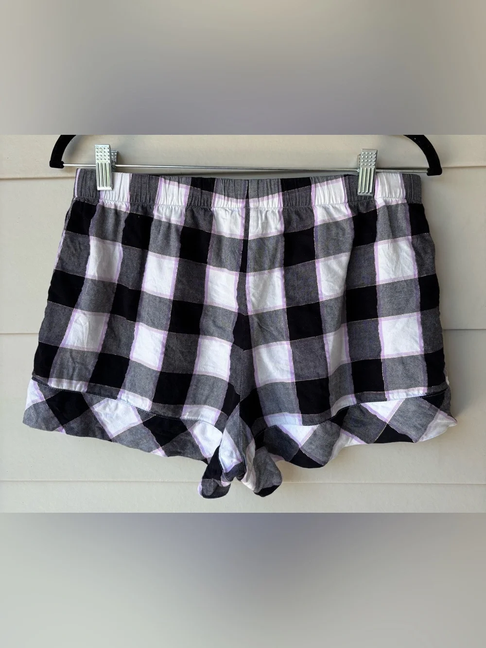 Victoria’s Secret Plaid Pajama Set – Pink/White/Black – Size Medium